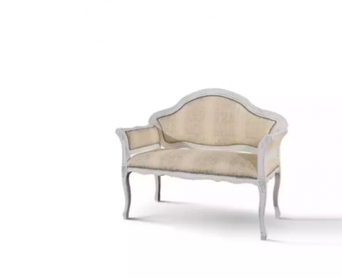 Luxus 2-Sëtzer Canapé Polster Sofa Textil Stoff Couchen Klassesch Nei