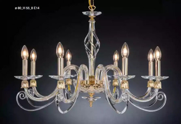 Lüster Plafongslampe 8x Luuchten Luxus Plafongslamp Luucht Kristall