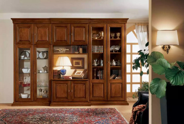 Wunnwand Italienesch Holzmiwwelen Designer Wandschränken Wunnzëmmer Nei