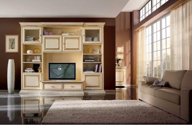Klassesch Wunnmauer Wunnzëmmer Sideboard RTV Regal Maueren Schaf Nei