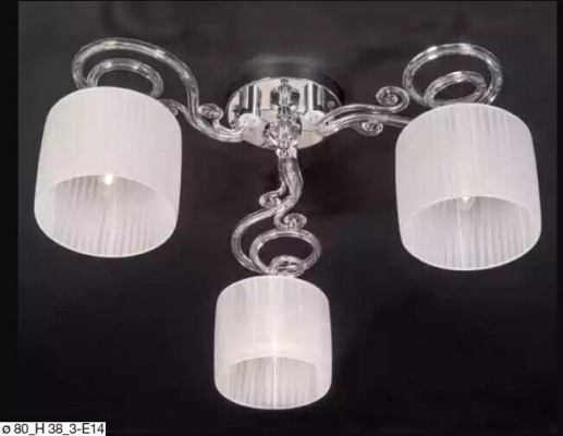 Kristall Hängeleuchte wäiss Luuchter Hänklampe Plafonglampe