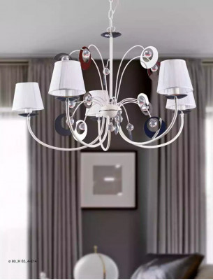 Luxuriéise 4x Luuchten Lüster Plafongsliicht Art déco Wäiss Nei
