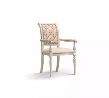 Iesszëmmer Holz Still Polster mat Aarmlehne Beige Stull Design Lehnstull
