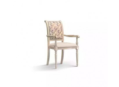 Iesszëmmer Holz Still Polster mat Aarmlehne Beige Stull Design Lehnstull