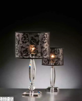Dëschlampe am antike Stil Krounluchte Dëschtlampe Kristall Lumièrë Lampe