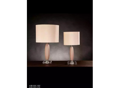 Dëschlampe beige Kristall Luuchter klassesch Dëschschiermliicht nei