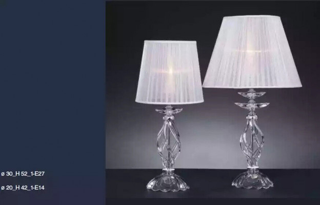 Designer Kristall Wäiss Stäilamp Kräizluchter Antik Stil Dëscht Lamp.