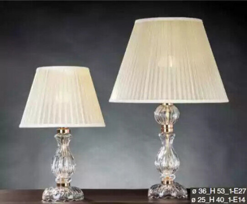 Wäiss Transparent Dëschtlampe Antik Stil Krounluchter Kristall Luucht