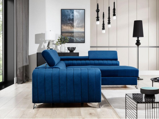 Canapé mat Bettergeschoss & Schlofffunktion Eckcouch Stëffcanapé Textil Canapé Canapéen Nei
