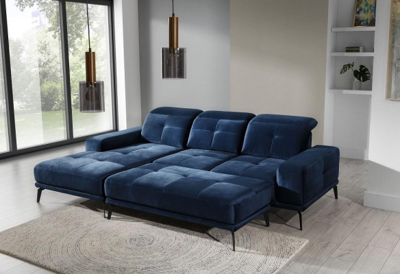 L-Form Ecksofa Stoff Sëtz Garnitur Designer Wunnlandschaft Textil Couch Sofa Nei