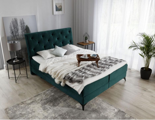 Luxus Boxspringbett Stoff Hotel Grün Better Schlofzëmmer Miwwelen Design Samett Nei