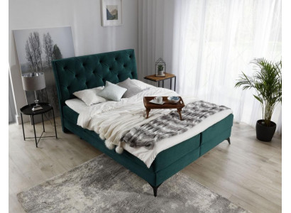 Luxus Boxspringbett Stoff Hotel Grün Better Schlofzëmmer Miwwelen Design Samett Nei