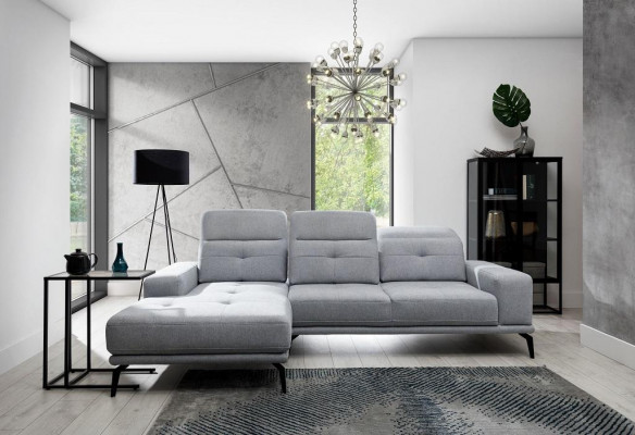 L-Form Ecksofa Stoff Sëtz Garnitur Designer Wunnlandschaft Textil Couch Sofa Nei