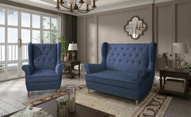 Chesterfield Couch Gepolstert 2+1 Sëtz Polstermöbel Couchen Sofagarnitur Sofas