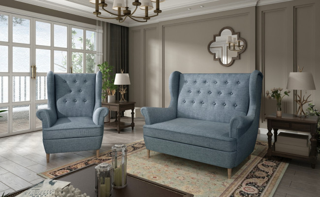 Chesterfield Couch Gepolstert 2+1 Sëtz Polstermöbel Couchen Sofagarnitur Sofas