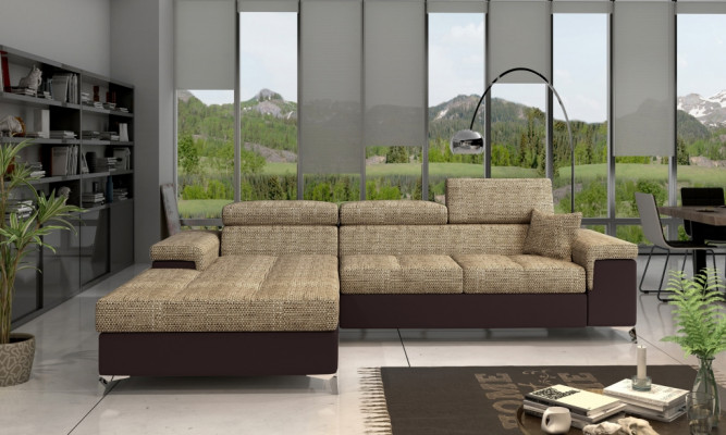 L-Form Canapé Wunnlandschaft Ecksofa Garnitur Modern Design Sofa Stoff Textil nei