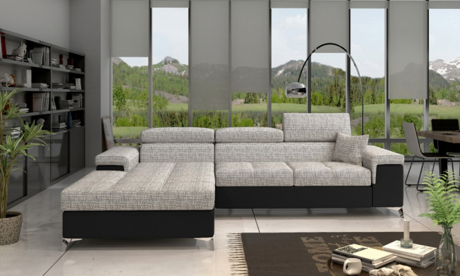L-Form Canapé Wunnlandschaft Ecksofa Garnitur Modern Design Sofa Stoff Textil nei
