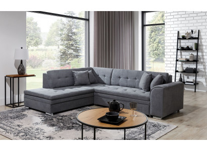Ecksofa L-Form Designer Wunnlandschaft Sofa Canapé Polster Sëtz Garnitur Textil