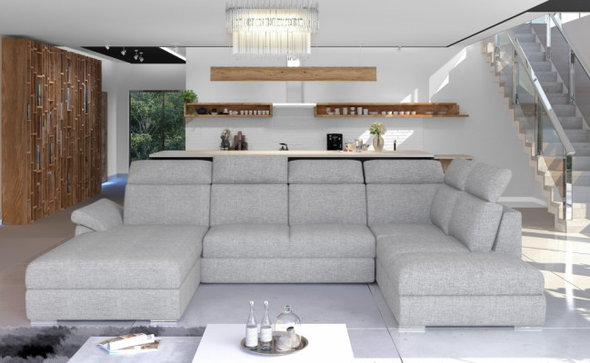 Eckcouch Stoff Eckgarnitur U-Form Canapé Design Canapé Polster Textil Modern