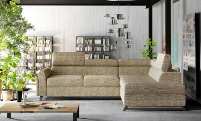 Déngen-Sofa Couch Kannersofa Textil Polster Garnitur Wunnlandschaft L-Form Stoff