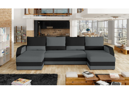 Eck Stoff Ecksofa U-Form Sofa Canapé Design Canapé Polstertextil Modern Textil