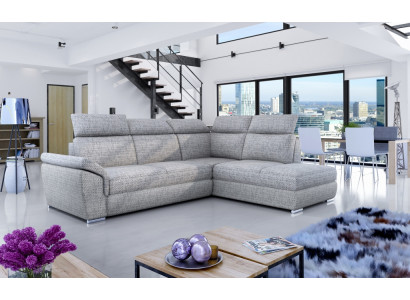 Stoff Ecksofa L-Form Sofa Couch Design Polster Modern Textil Bettfunktioun nei