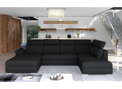 Eckcouch Stoff Eckgarnitur U-Form Canapé Design Canapé Polster Textil Modern
