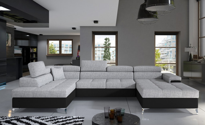 Stoff U-Form Canapé Wunnlandschaft Ecksofa Garnitur Design Modern Sofa Modern Nei