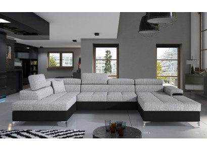 Stoff U-Form Canapé Wunnlandschaft Ecksofa Garnitur Design Modern Sofa Modern Nei
