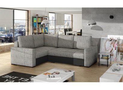Eckcouch an L-Form, Canapé, Couch, gepolsstert Eckcouchen, Wunnlandschaft, Ledercouch, Miwwelen, Stoff.