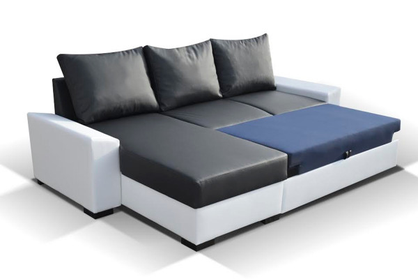 Design Ecksofa Schlofssofa Bettfunktioun Couch Lieder Polster Textil Sofen