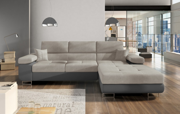 Ecksofa L-Form Wunnlandschaft Designer Sofa Couch Polster Sëtz Garnitur Textil