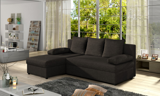 Modern Schlofcouch Couch Polster Eckschaaf Garnitur Schlaffunktion Textil Lieder