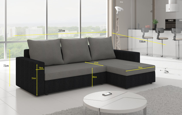 Design Ecksofa Schlofschofabettfunktioun Canapé Lieder Polster Textil Sofasu Nue 502