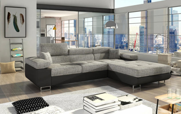 Ecksofa L-Form Wunnlandschaft Designer Sofa Couch Polster Sëtz Garnitur Textil