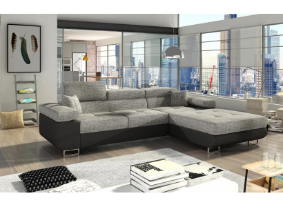 Ecksofa L-Form Wunnlandschaft Designer Sofa Couch Polster Sëtz Garnitur Textil