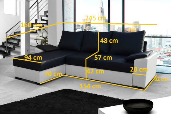Design Ecksofa Schlofssofa Bettfunktioun Couch Lieder Polster Textil Sofen