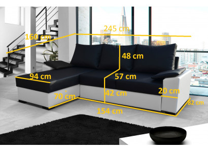 Design Ecksofa Schlofssofa Bettfunktioun Couch Lieder Polster Textil Sofen