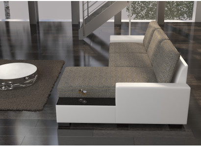 Wunnlandschaft Ecksofa Negro Bettfunktioun Couch Lieder Textil Sofae Schlof