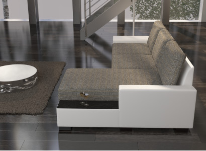 Wunnlandschaft Ecksofa Negro Bettfunktioun Couch Lieder Textil Sofae Schlof