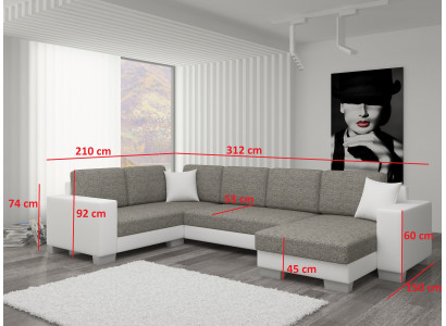 Wunnlandschaft Ecksofa Sofa Canapé Polster Textil Eck Textil Stoff Garnitur Nei