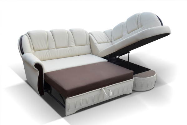 Klassesch Eckcouch Schlofsofa Canapé Polster Eckgarnitur Ecksofa Textil