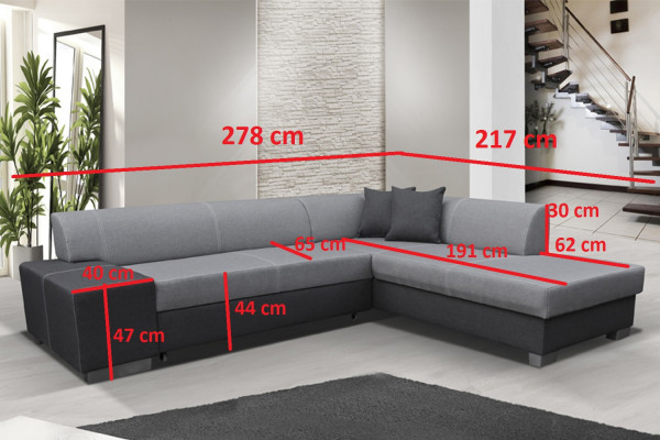 Modernen Design Ecksofa Porto, Schloffunktion Couch, Textil Sofas, Schloffsofa