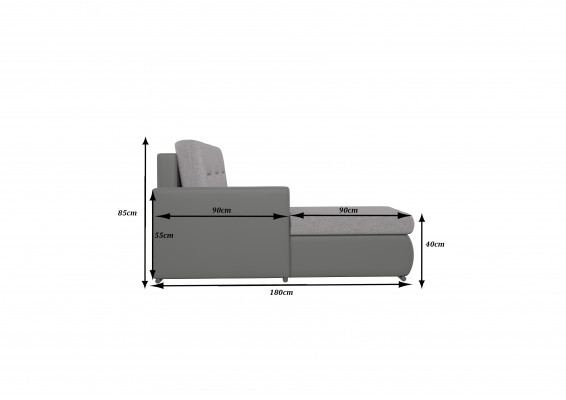 Design Ecksofa Ottavio mat Schloffunktion Couch Wohnlandschaft Sofa Schloffsofa