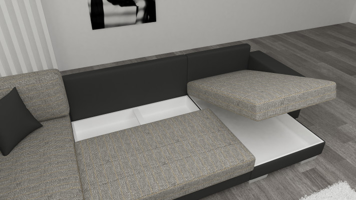 Wunnlandschaft Ecksofa Sofa Canapé Polster Textil Eck Textil Stoff Garnitur Nei