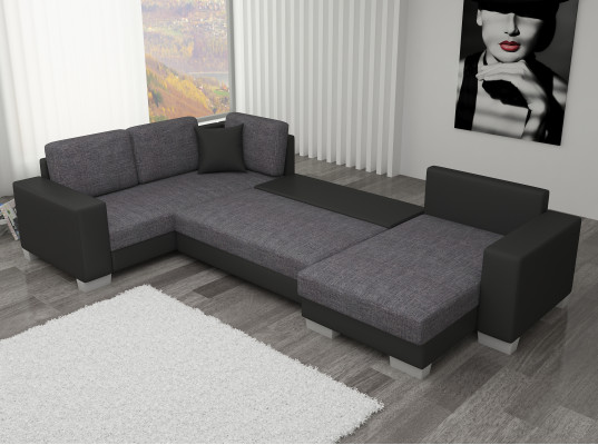 Wunnlandschaft Ecksofa Sofa Canapé Polster Textil Eck Textil Stoff Garnitur Nei
