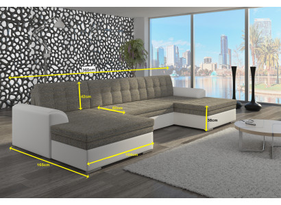 Modern Design Ecksofa Vento Bettfunktion Couch Lieder Polstersuen Textil Sofaeën