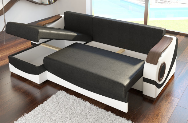Design Ecksofa Perto Bettfunktioun Couch Polster Textil Sofae Couchen Schlof