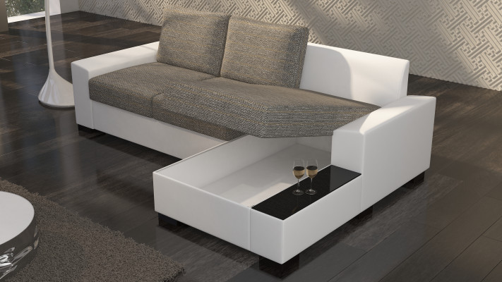 Wunnlandschaft Ecksofa Negro Bettfunktioun Couch Lieder Textil Sofae Schlof
