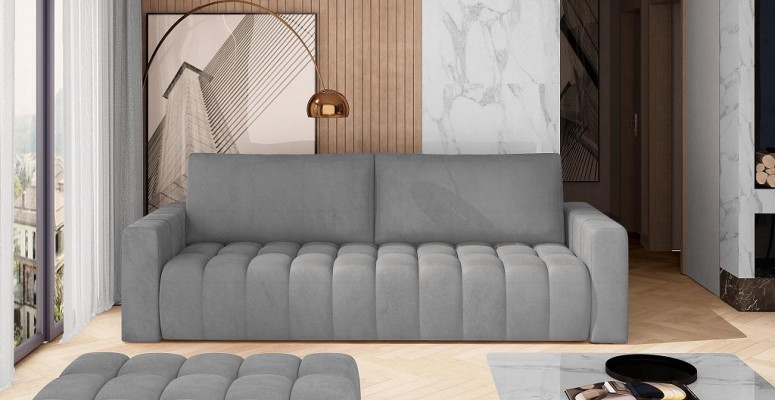 Klassesch Dräisëtzer Canapéen Polstersofa 3-Sëtzer Textil Canapéen Stoffsofa Neit